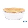 SET DE 2 RECIPIENTES DE BOROSILICATO CON TAPA DE BAMBÚ MODELO PANDA 620 ML - 950 ML
