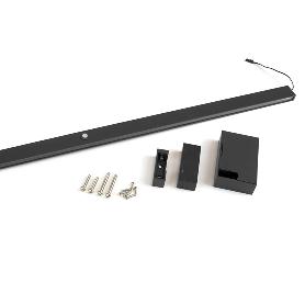 EMUCA BARRA PARA ARMARIO CON LUZ LED CASTOR, BATERÍA EXTRAIBLE Y SENSOR DE MOVIMIENTO, L858MM, PLÁSTICO Y ALUMINIO,