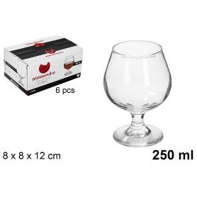 25 CLS COPA COÑAC BRANDY ECONOMICA ALESSANDRO - CAJA 6 UNIDADES