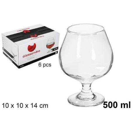50 CLS COPA COÑAC BRANDY ECONOMICA ALESSANDRO - CAJA 6 UNIDADES