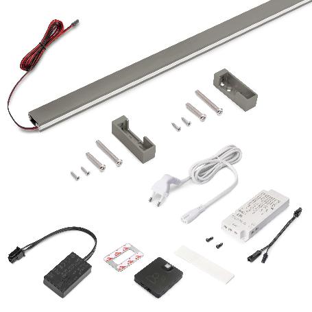 EMUCA KIT DE BARRA PARA ARMARIO LUXE, TIRA LED 4,5X8 NEONLYNX V, SENSOR DE MOVIMIENTO RF SMART Y CONVERTIDOR SMART 
