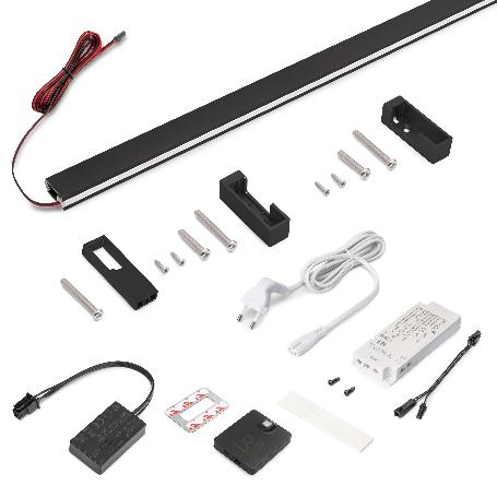 EMUCA KIT DE BARRA PARA ARMARIO LUXE, TIRA LED 4,5X8 NEONLYNX V, SENSOR DE MOVIMIENTO RF SMART Y CONVERTIDOR SMART 