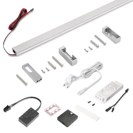 EMUCA KIT DE BARRA PARA ARMARIO LUXE, TIRA LED 4,5X8 NEONLYNX V, SENSOR DE MOVIMIENTO RF SMART Y CONVERTIDOR SMART 