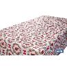 ROLLO DE MANTEL RESINADO ANTIMANCHAS LAZOS Y PIÑAS 75% ALGODÓN 25% POLIÉSTER 1,40 X 15 M