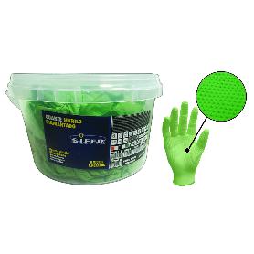 GUANTE SIFER NITRILO 9,5GR 8M DIAMAN-VERDE-CAIMAN CUBO 150U T-M