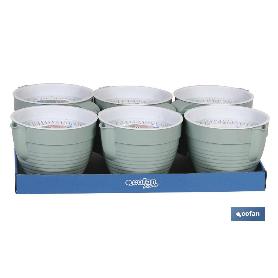 GRASERA COLADOR 500ML MODELO ALBAHACA VERDE AGUA 16.5X12X10CM   CAJA 6 UNID.