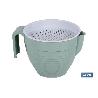 GRASERA COLADOR 500ML MODELO ALBAHACA VERDE AGUA 16.5X12X10CM   CAJA 6 UNID.