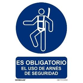 SEÑAL OBLIG EL USO DEL ARNES PVC 0,7MM 210X300MM
