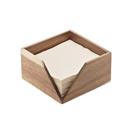 LEONE SERVILLETERO EN MADERA DE ACACIA 14X14X10 CM
