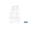 PACK DE 4 CAJAS DE ALMACENAJE TRANSPARENTES 4 L + 8 L + 15 L + 26 L