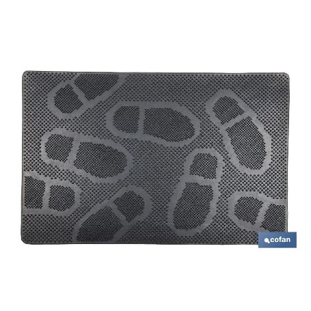 FELPUDO INTERIOR/EXTERIOR DE CAUCHO 40 X 60 X 0,8 CM DISEÑO CON HUELLAS