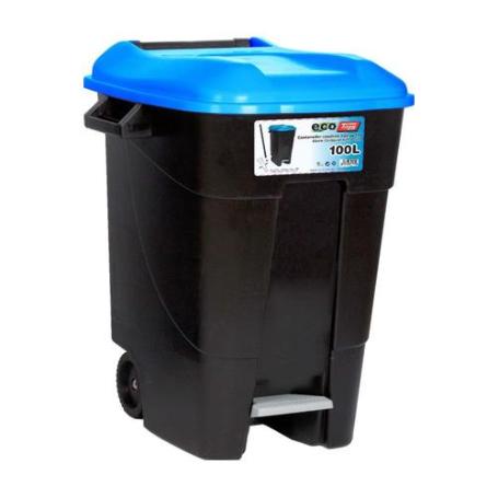 CONTENEDOR RESIDUOS CON PEDAL 100L. DISPONIBLE EN VARIOS ACABADOS. ACABADO AZUL