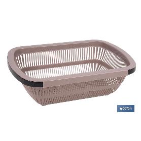 ESCURRIDOR RECTANGULAR EXTENSIBLE MARRÓN 50,5 X 24,5 X 11,5 CM