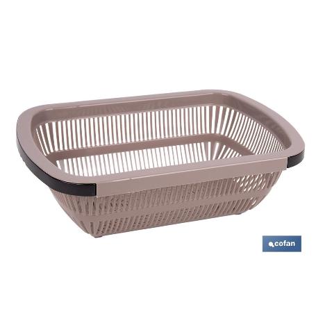 ESCURRIDOR RECTANGULAR EXTENSIBLE MARRÓN 50,5 X 24,5 X 11,5 CM