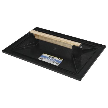 TALOCHA PLASTICO 32X22 CM. MANGO MADERA NEGRA CON ALVEOLOS