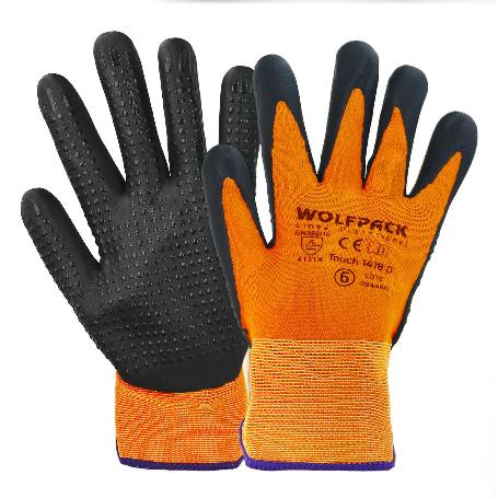 GUANTES NYLON CON PALMA EN FOAM Y PUNTOS NITRILO TOUCH 6 (PAR)