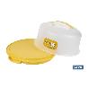 TARTERA REDONDA AMARILLA OPACA PAVLOVA CON ASAS Ø34,5 X 18,5 CM   CAJA 6 UNID.