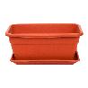 JARDINERA MACETERO RECTANGULAR PLASTICO TERRACOTA EVA 40CM+PLATO