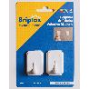 BRIPLAS COLGADOR COCINA-BAÑO PLASTIC ADHES 2U MEDIAN BLANCO 256B