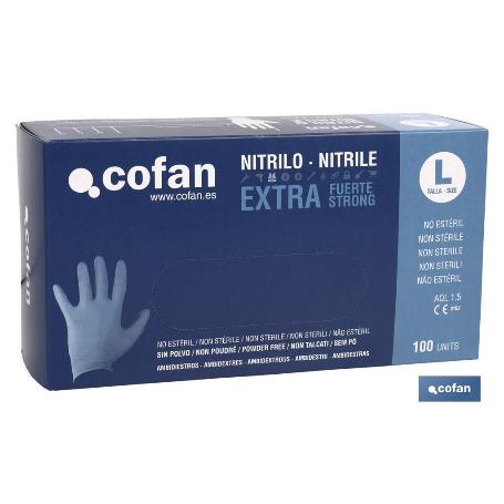 CAJA 100 UDS. GUANTES NITRILO EXTRA FUERTE T - S