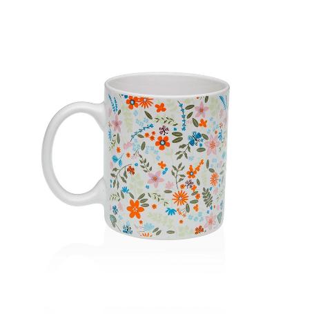 TAZA MUG PORCELANA FLOWERS 350 ML