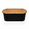 PANERA PLASTICO + TABLA CORTAR BAMBU NEGRA