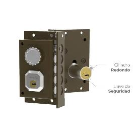 CERRADURA C911I C/REDONDO LL/SEG. IZQUIERDA