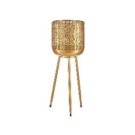 MACETEROS PIE METAL DORADO 2 PIEZAS