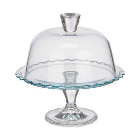 TARTERA VIDRIO PIE Y TAPA 26 CM 52111
