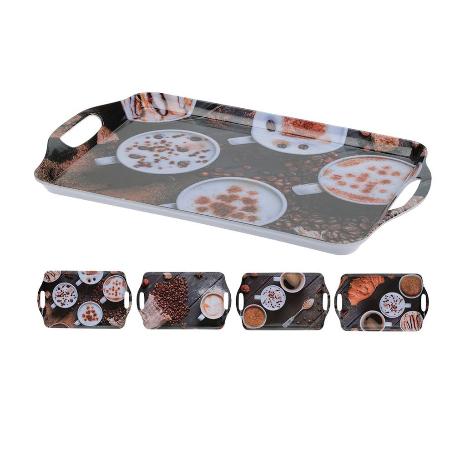 BANDEJA MELAMINA CAFE 38X23 CM SURTIDA