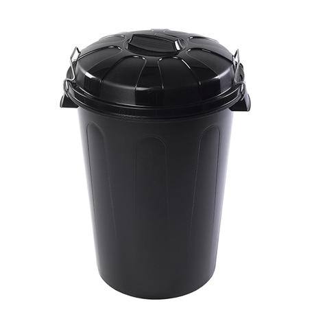 CUBO BASURA CON TAPA 100L NEGRO