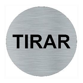 PLACA TIRAR ALUMINIO ADHESIVO REDONDO 75MM