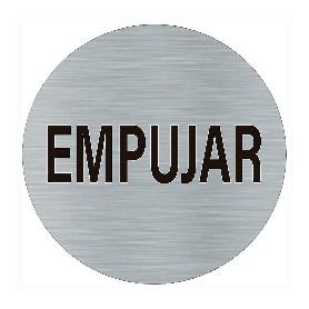 PLACA EMPUJAR ALUMINIO ADHESIVO REDONDO 75MM