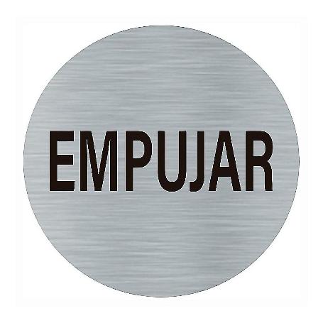 PLACA EMPUJAR ALUMINIO ADHESIVO REDONDO 75MM