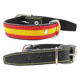 COLLAR CUERO BANDERA ESPAÑA 60CM