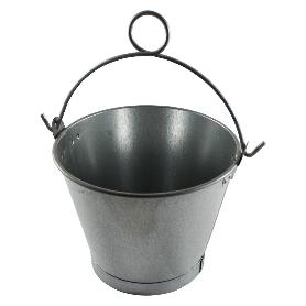 CUBO CHAPA GALVANIZADO ASA ANILLA 25 CM 6 L