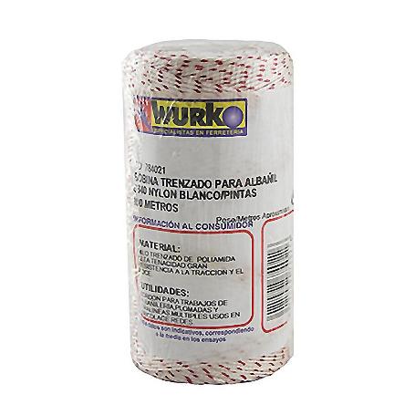 CUERDA LINEA NYLON BLANCO/ROJO 100MT