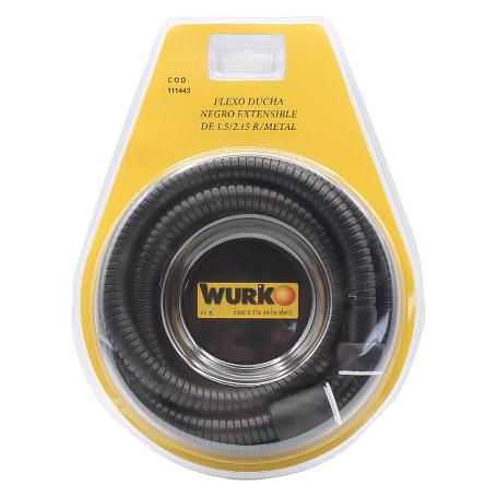 FLEXO DUCHA NEGRO 1.5-2.15MT EXTENSIBLE