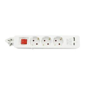 BASE MULTIPLE 3T CON USB+A+C 3680W BLANCO