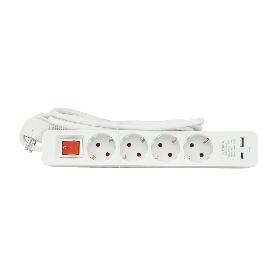 BASE MULTIPLE 4T CON USB+A+C 3680W BLANCO