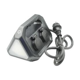 BASE TRIANGULAR 4T SCHUKO 5W LUZ LED C/MANGO