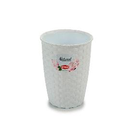 MACETA PLASTICO RATAN BLANCA 24 CM