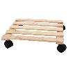 SOPORTE MACETAS RUEDAS MADERA CUADRADO 35 CM