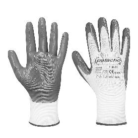 GUANTE NYLON BLANCO NITRILO GRIS T-10