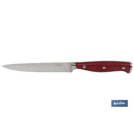 CUCHILLO VERDURAS  HOJA13CM MODELO AGUACEJO ROJO