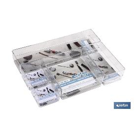 SET ORGANIZADOR COSMETIC 30X23X8CM TRANSPARENTE   CAJA 6 UNID.