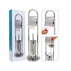 PORTAESCOBILLAS + PORTARROLLOS INOXIDABLE