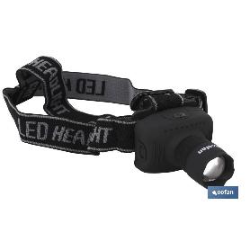 LINTERNA LED DE CABEZA ZOOM 3 FUNCIONES