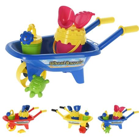 CARRETILLA JUEGOS CUBO PLAYA 6 PIEZAS SURTIDA