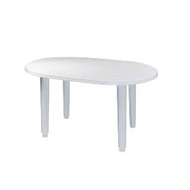 MESA RESINA OVAL 130X90 CM BLANCA 4020